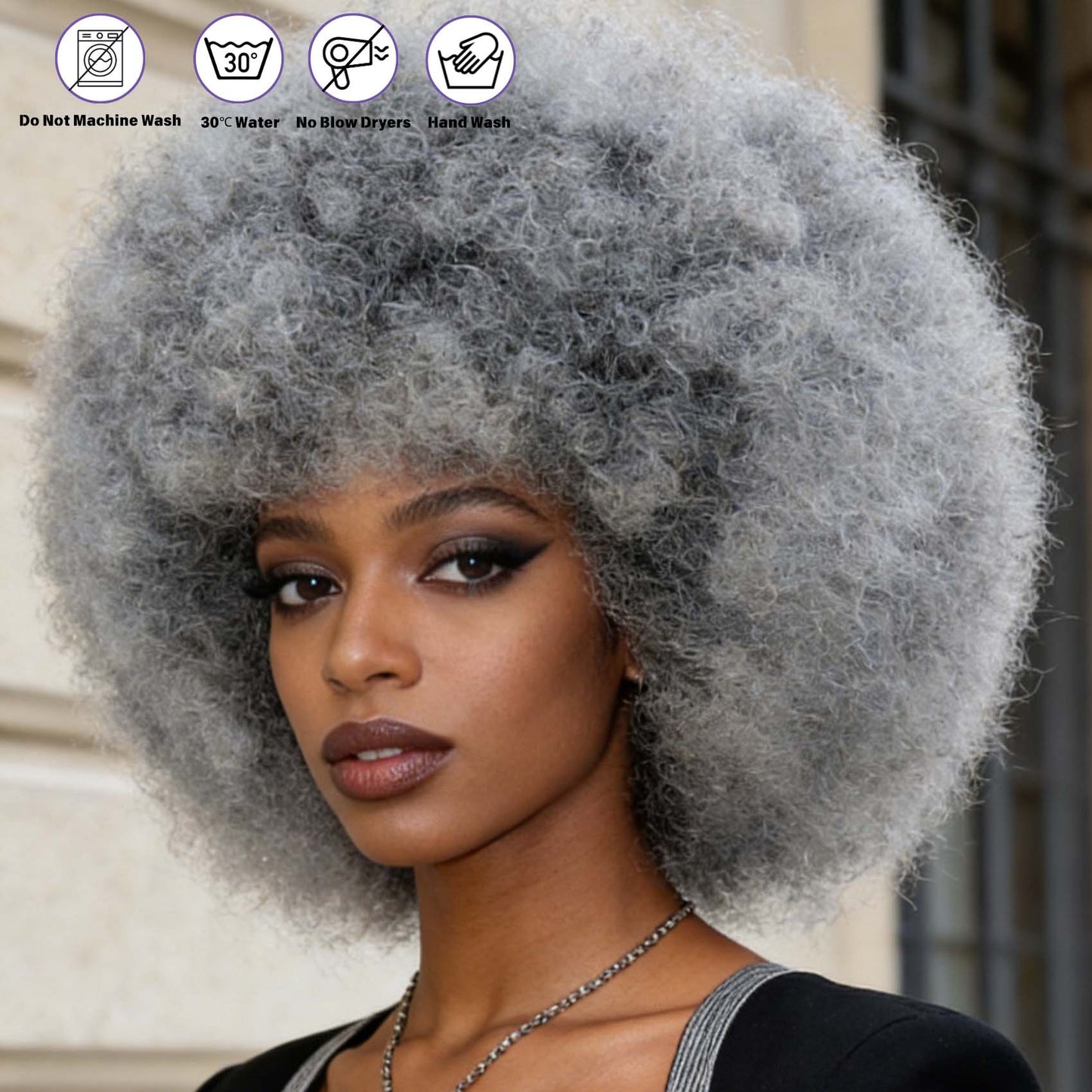 Afro Fiber Head Cover Long Straight African Small Wig Short Curly Hair