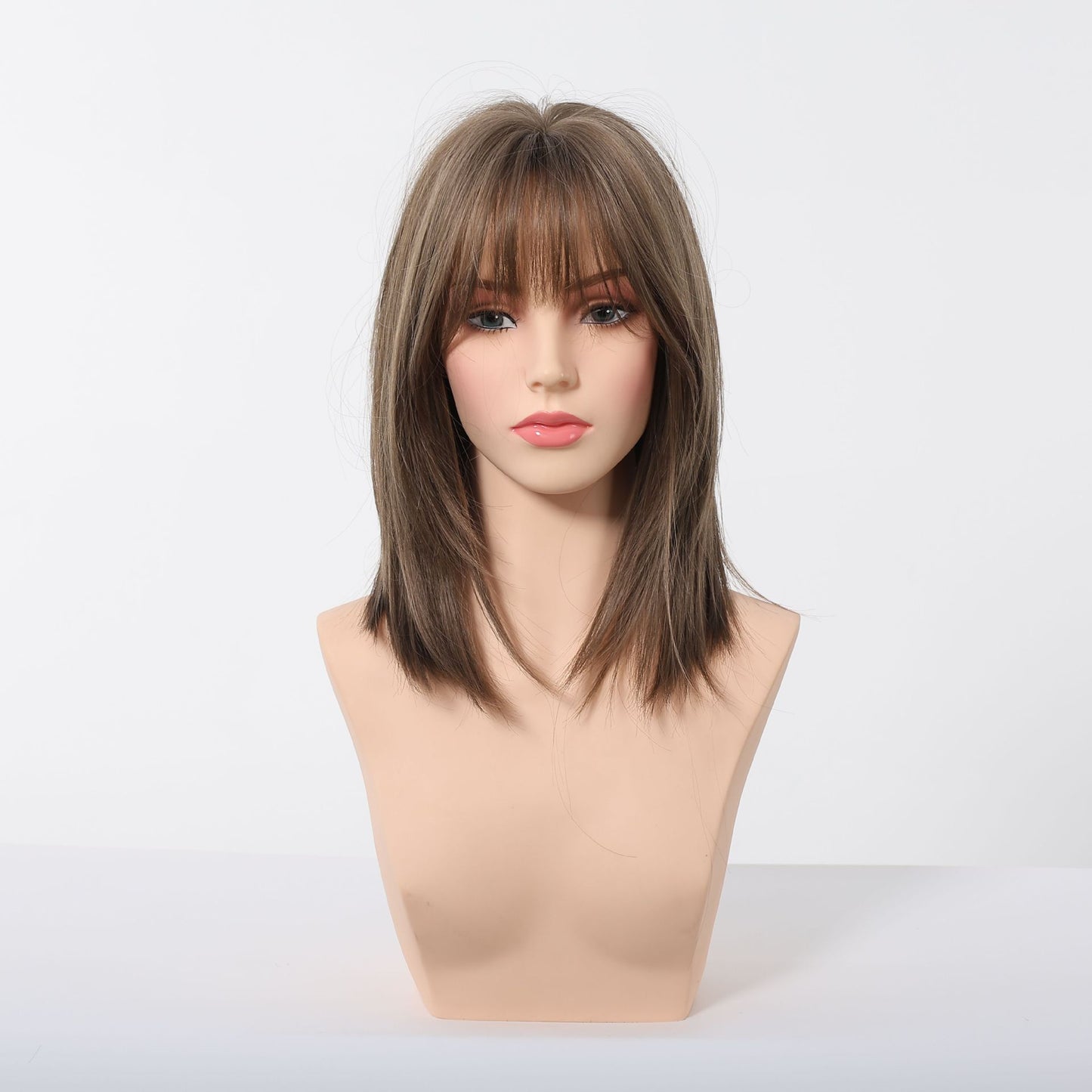 Innovative Summer Refreshing Female Shoulder Gradient Wig Short Straight Hair
