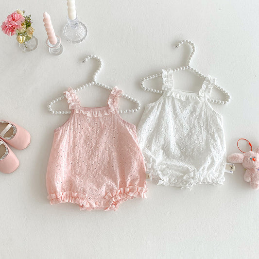 Korean Style Cute Western Lace Sling Romper Jumpsuit, Climbing Suit