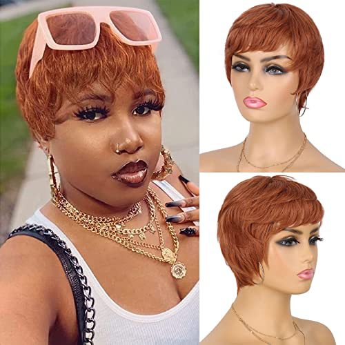 Cool Full Mechanism Human Elf Short Real Hair Wig