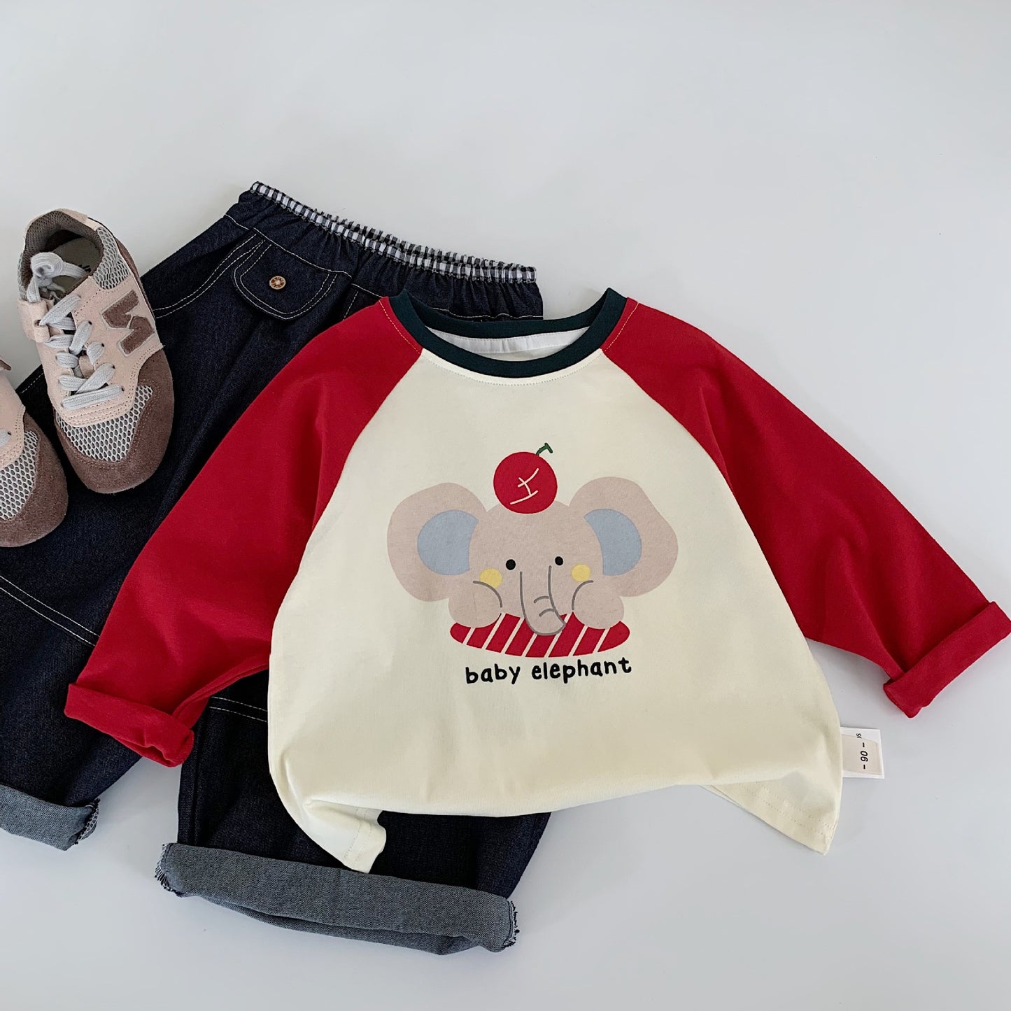 Women's & Men's Korean Style Spring Clothing Long-sleeved Shirt Children's T-shirt