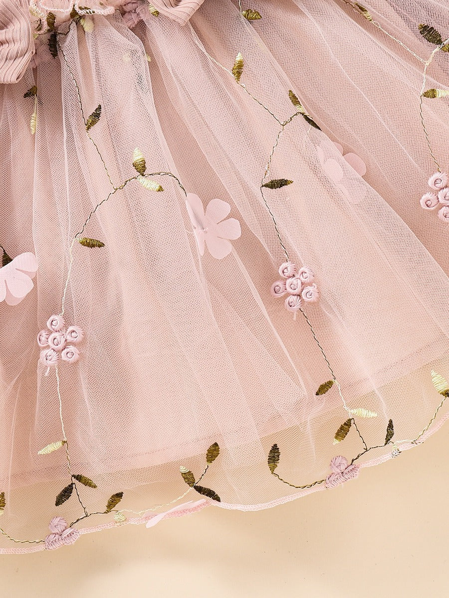 Children's Clothing Mesh Style Long-sleeved Skirt Trendy Children's Dress