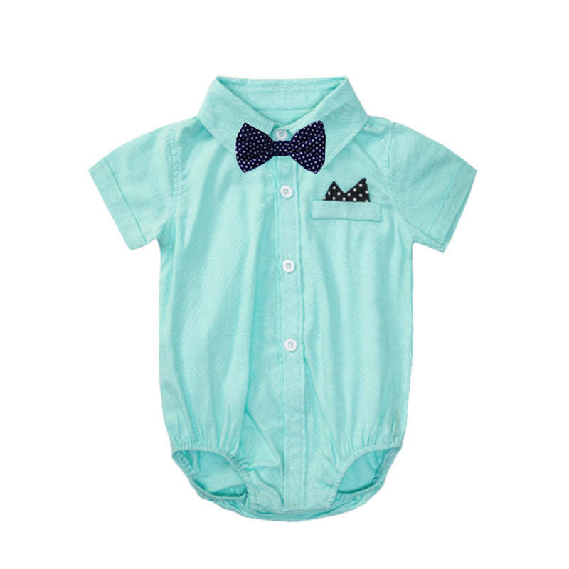 Short-sleeved Bow Tie Romper Born Triangle Jumpsuit Ha Jumpsuit, Climbing Suit