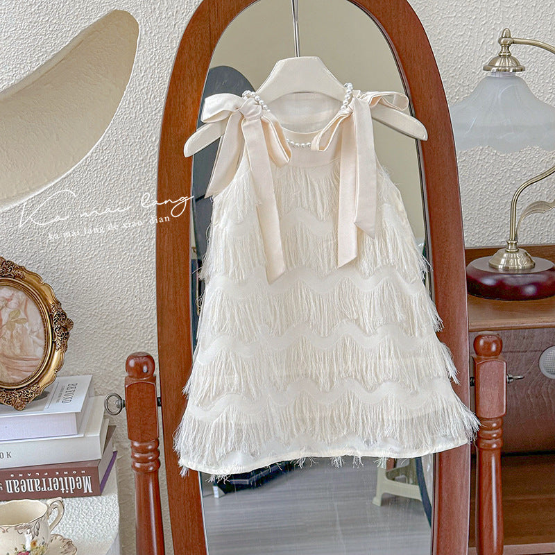 Summer Fashionable Straps Skirt High-grade Sleeveless Children's Dress