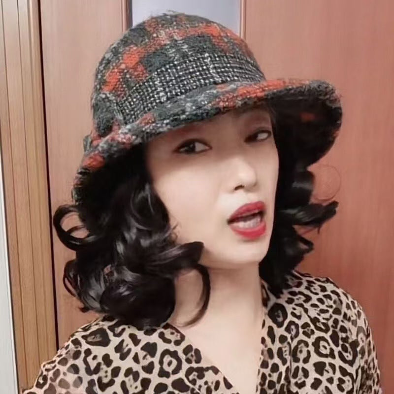 Fashion Mom Hat One Woolen Thickened Casual Wig Short Curly Hair