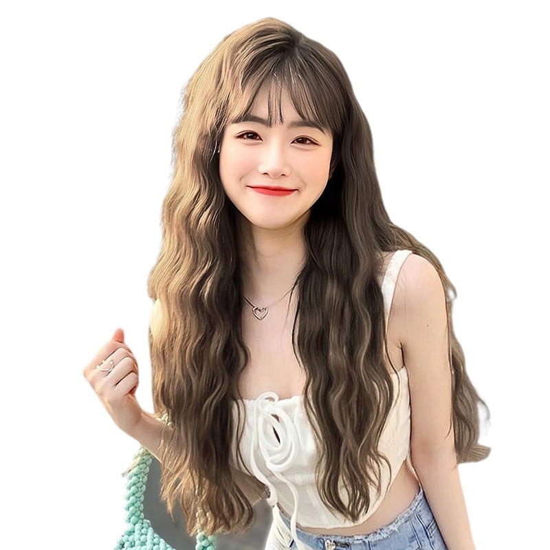 Kou Female Hair Natural Length Small Artificial Head Wig Long Curls