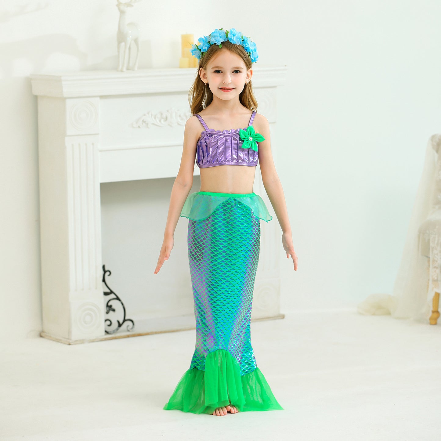 Mermaid Princess Tail Ball Gown Clothes Children's Dress
