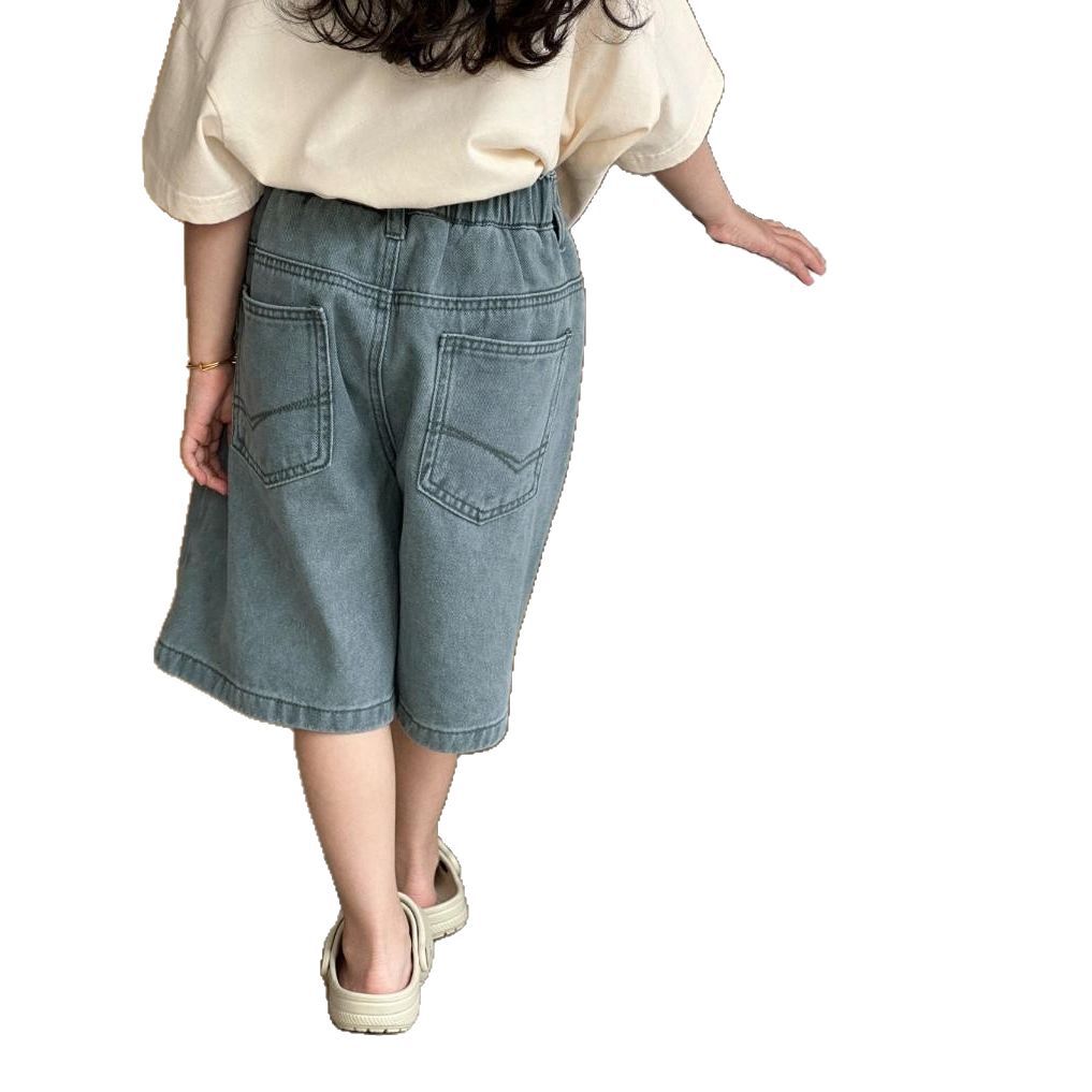 Children's Middle Big Fifth Thin Wear Denim Shorts Children's Pants