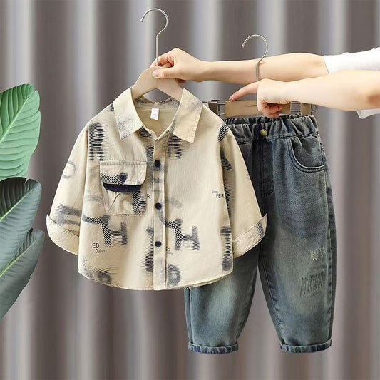 Shirt Casual Clothes Handsome Fried Street Fashion Children's Suit