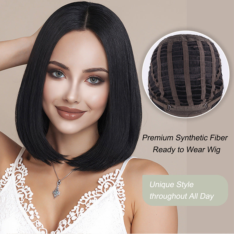 Women's Medium Short Straight Hair Chemical Fiber Cos Wig