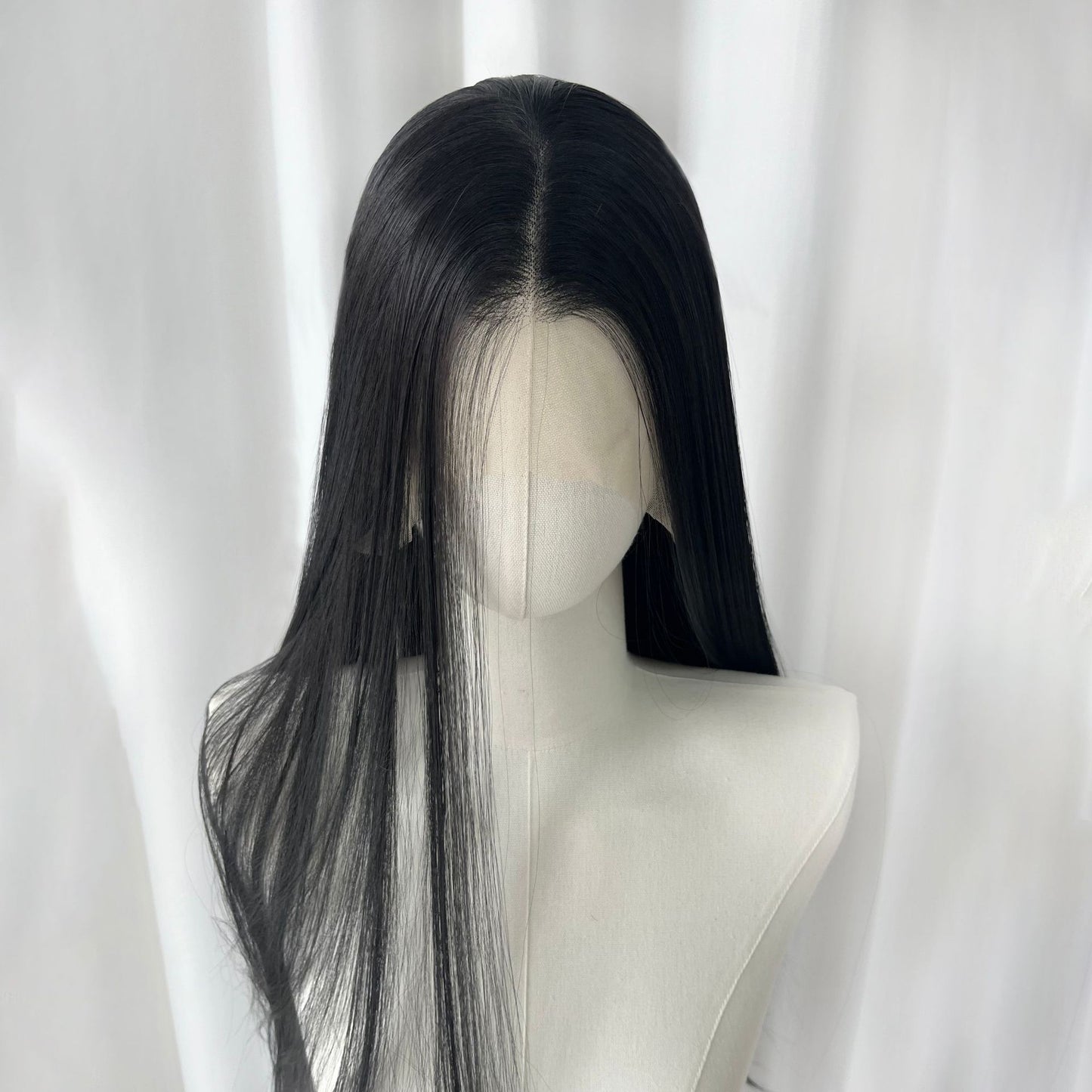 Brown Hand Crochet Forehead Lace Female Comic Long Straight Wig
