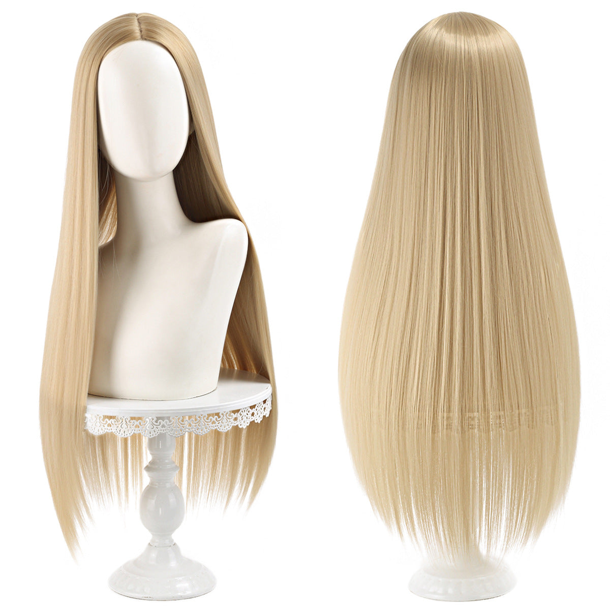 Main Universal Medium Scalp Black Hair Long Straight Wig