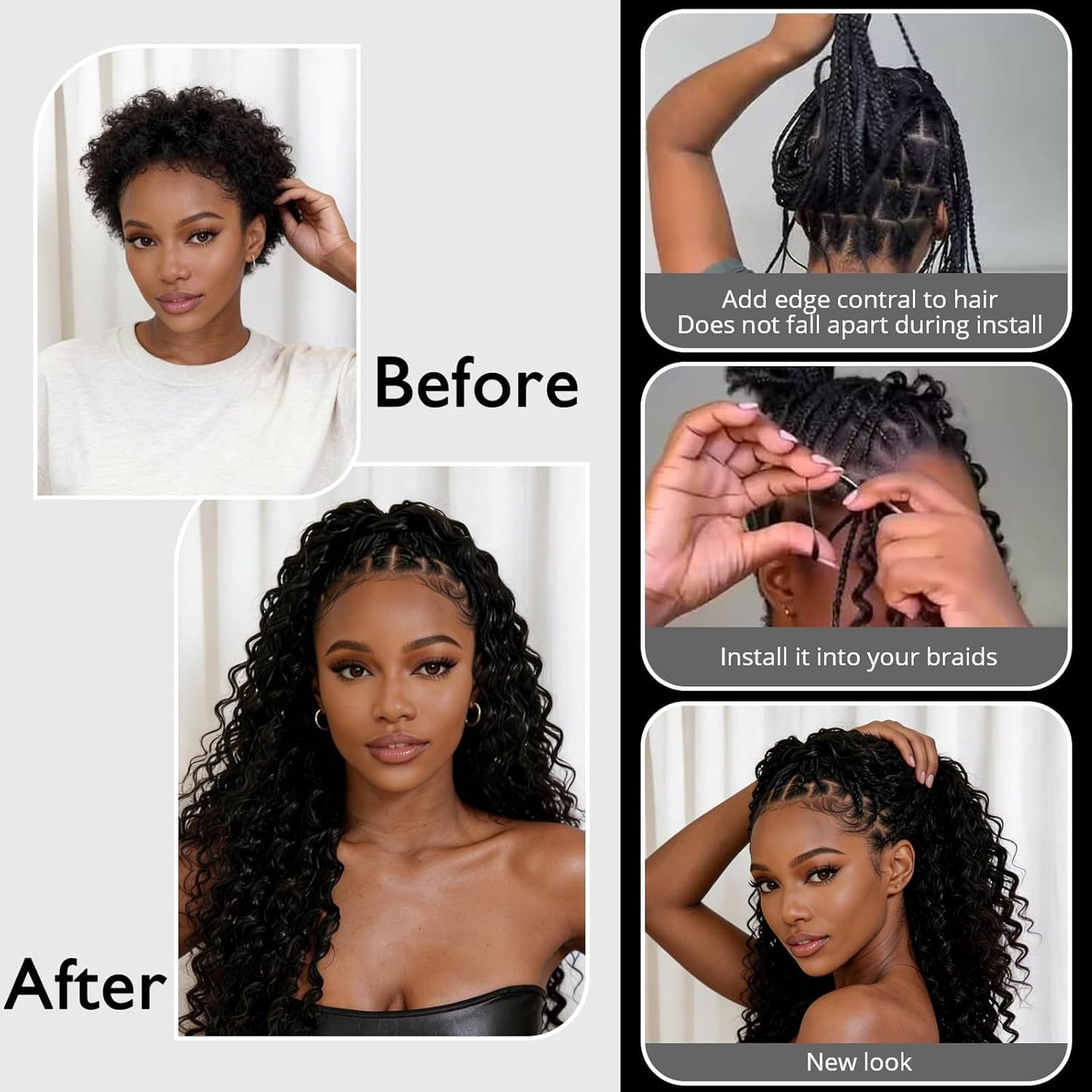 Women's Chemical Fiber Feather Hair Extension Body Weave Crocheted Protein Other Wig