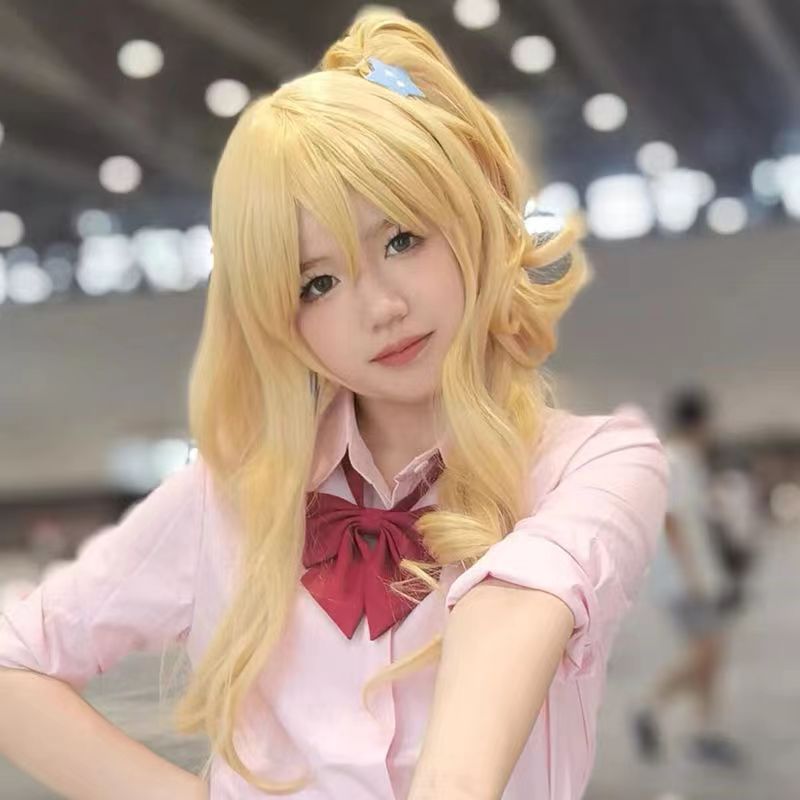 Blue Original Grapefruit Anime Head Cover Sweet Cos Wig