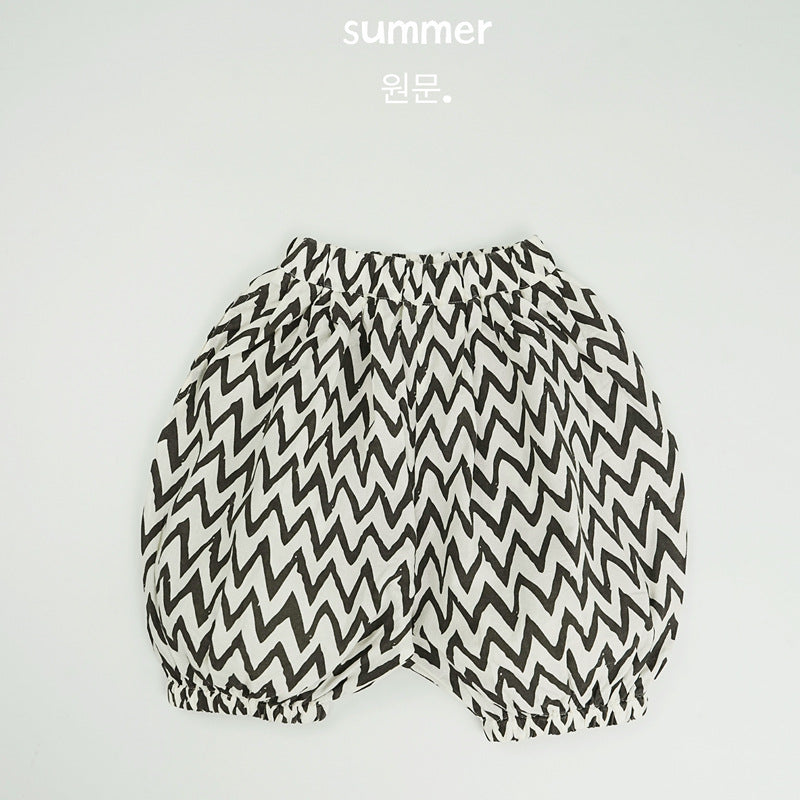 Women's & Men's Shorts Lightweight Printed Pumpkin Retro Pure Cotton Bloomers Summer Children's Pants