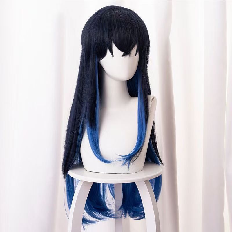 Mouth Ping Yi Help Pig Sex Turn Dark Blue Cos Wig