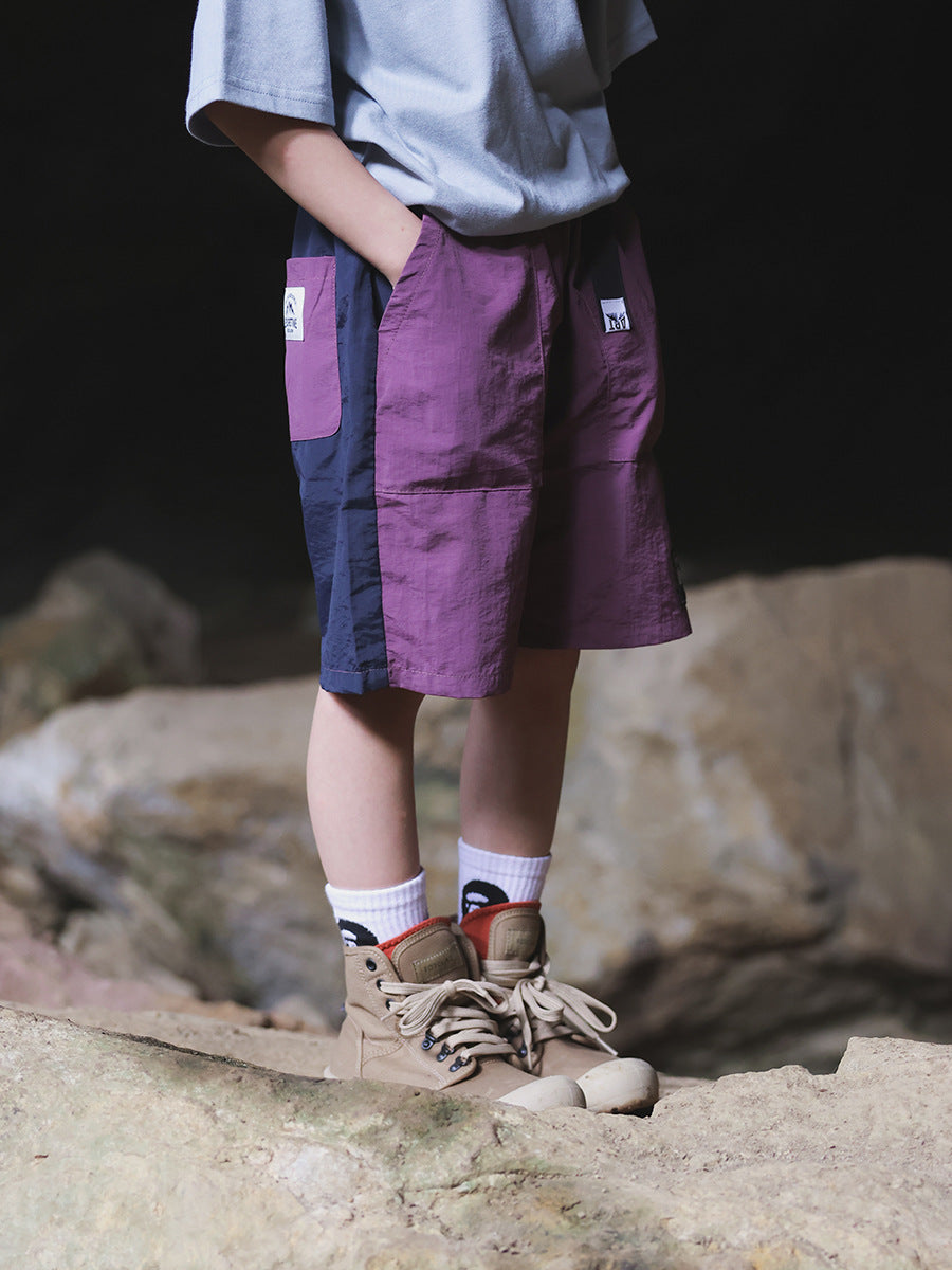 Children's Shorts Summer Boys Contrast Color Loose Knee Children's Pants