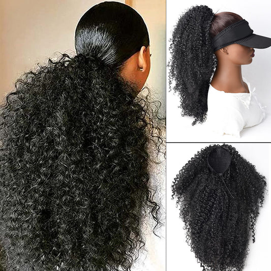 Curly Hair African Small Roll Drawstring Inch Wig Ponytail