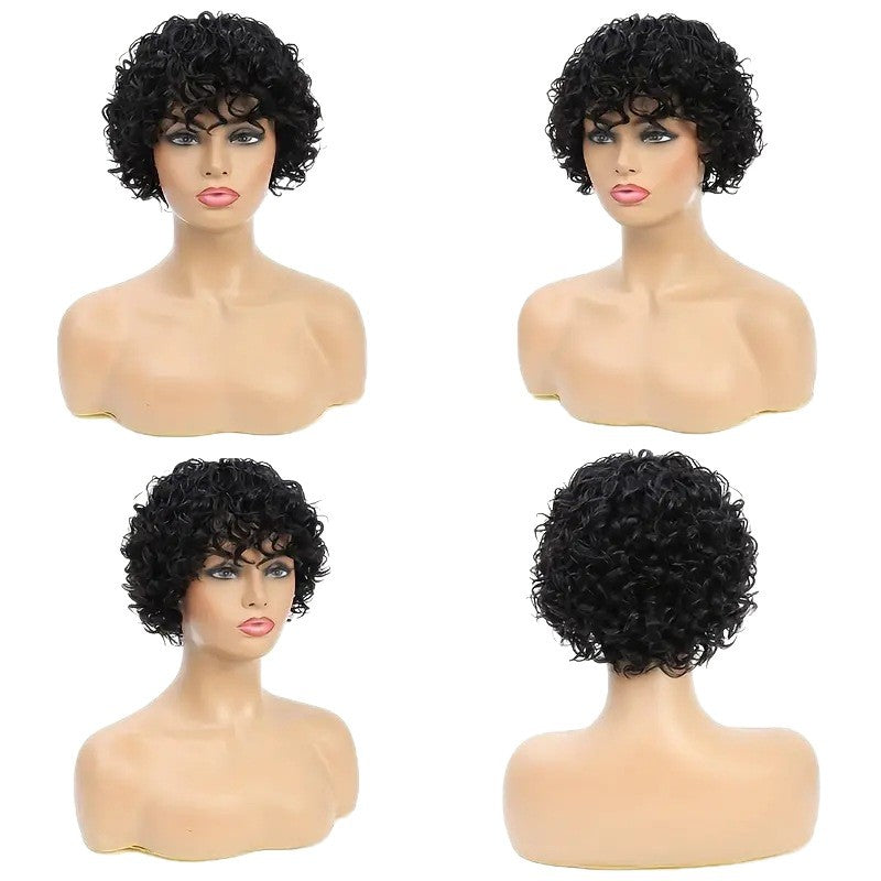Fluffy Wigs With Small Head Cover Wig Short Curly Hair