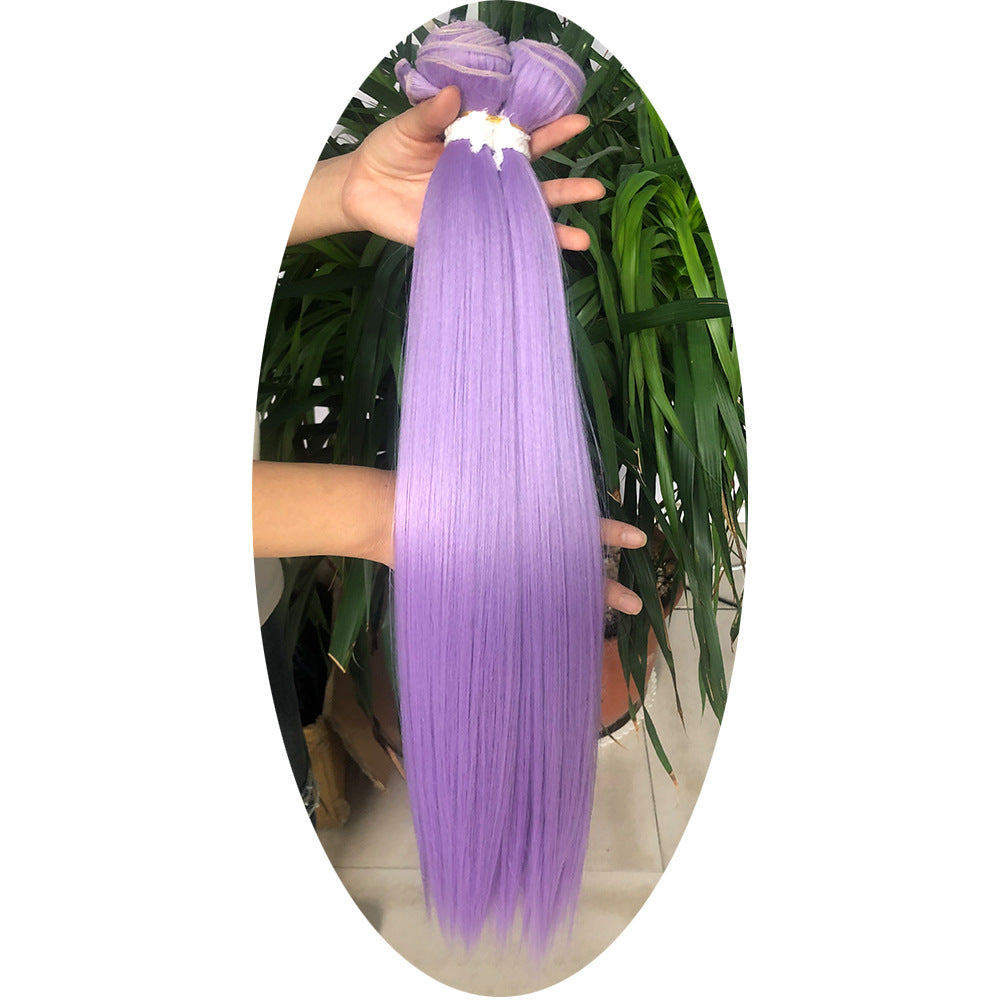 Women's Chemical Fiber African Hair Band Weft Long Straight Wig