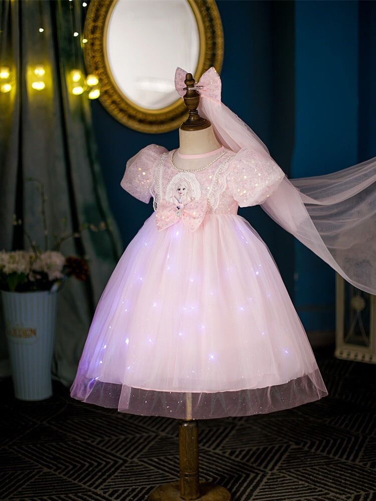Princess Elsa Luminous Group Summer Clothes Children's Dress