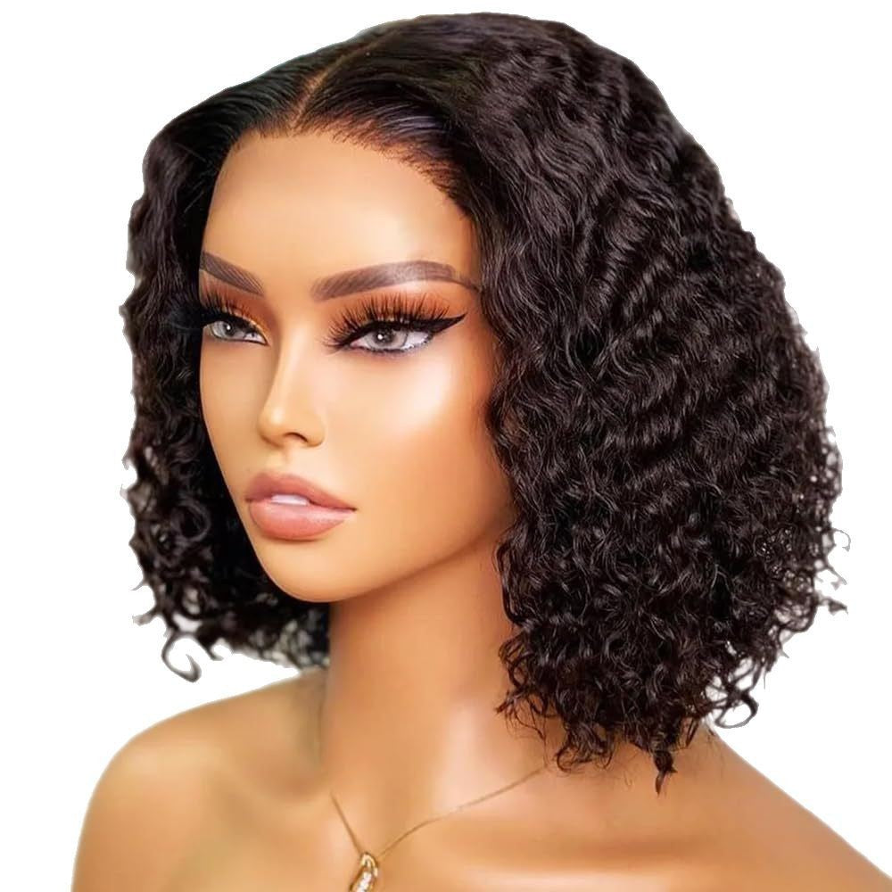Women's Wigs With Small Medium Black Chemical Wig Short Curly Hair