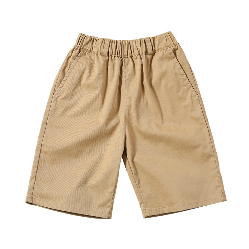 Children's Cotton Summer Thin Shorts Boys Khaki School Dark Children's Pants