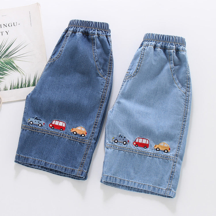 Children's Denim Shorts Cropped Capris Summer Casual Children's Pants