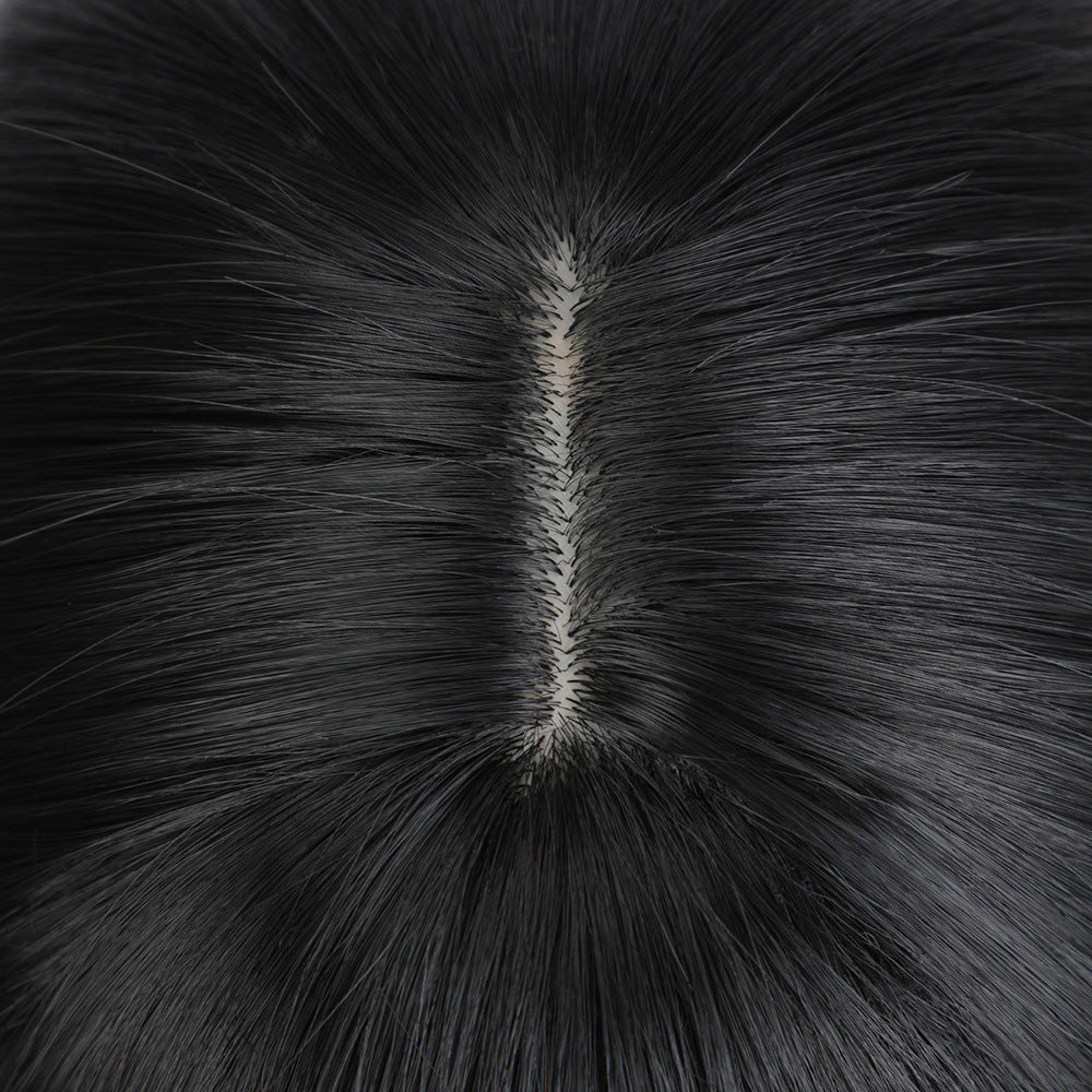 Bangs Black Double Braid Twist Halloween Cos Wig