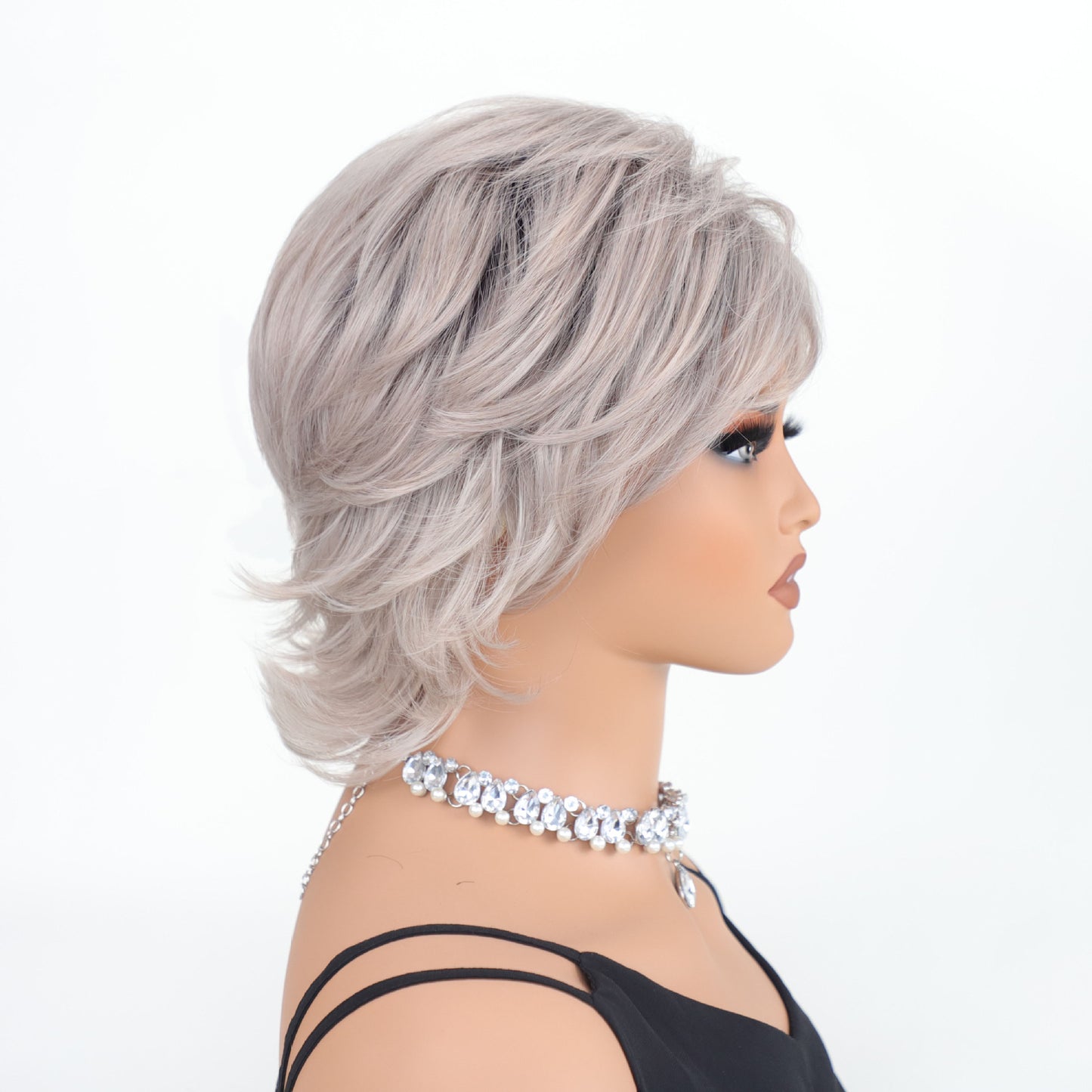 Fashion Granny Grey Gradient Synthetic Wigs Wig Short Curly Hair