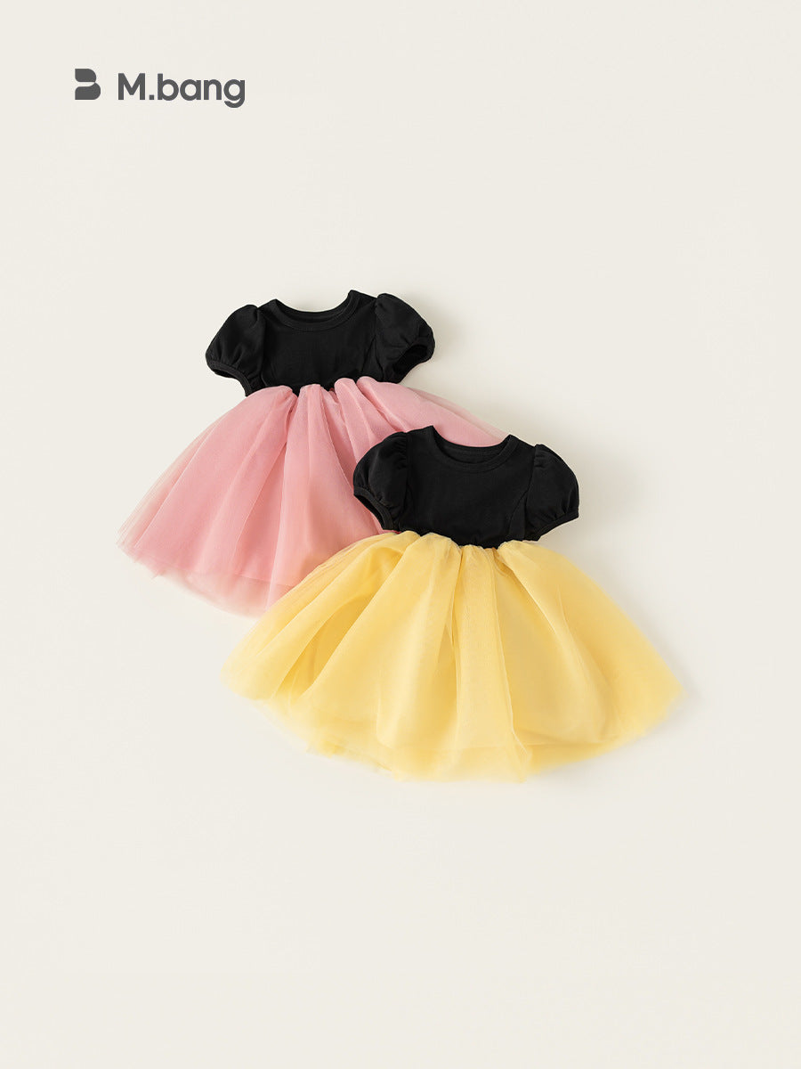 Children's Snow White Style Little Color Contrast Patchwork Children's Dress