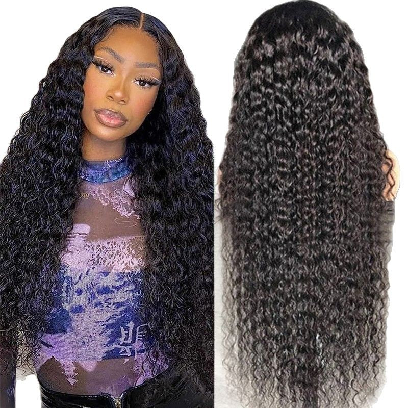 Volume Front Lace African Head Cover Fluffy Wig Long Curls