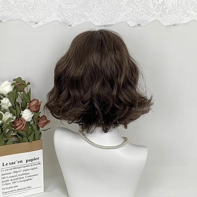Cloud Female Small Curls Artificial Full Top Wig Short Curly Hair