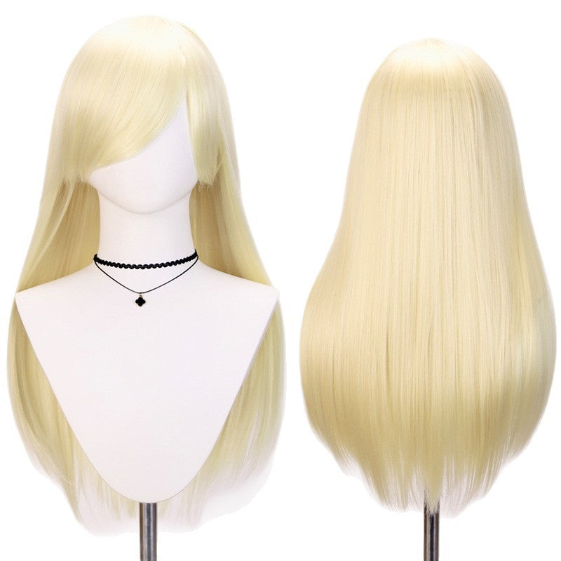 Universal Rose Net Scalp Top Mao Shape Long Bangs Straight Cos Wig