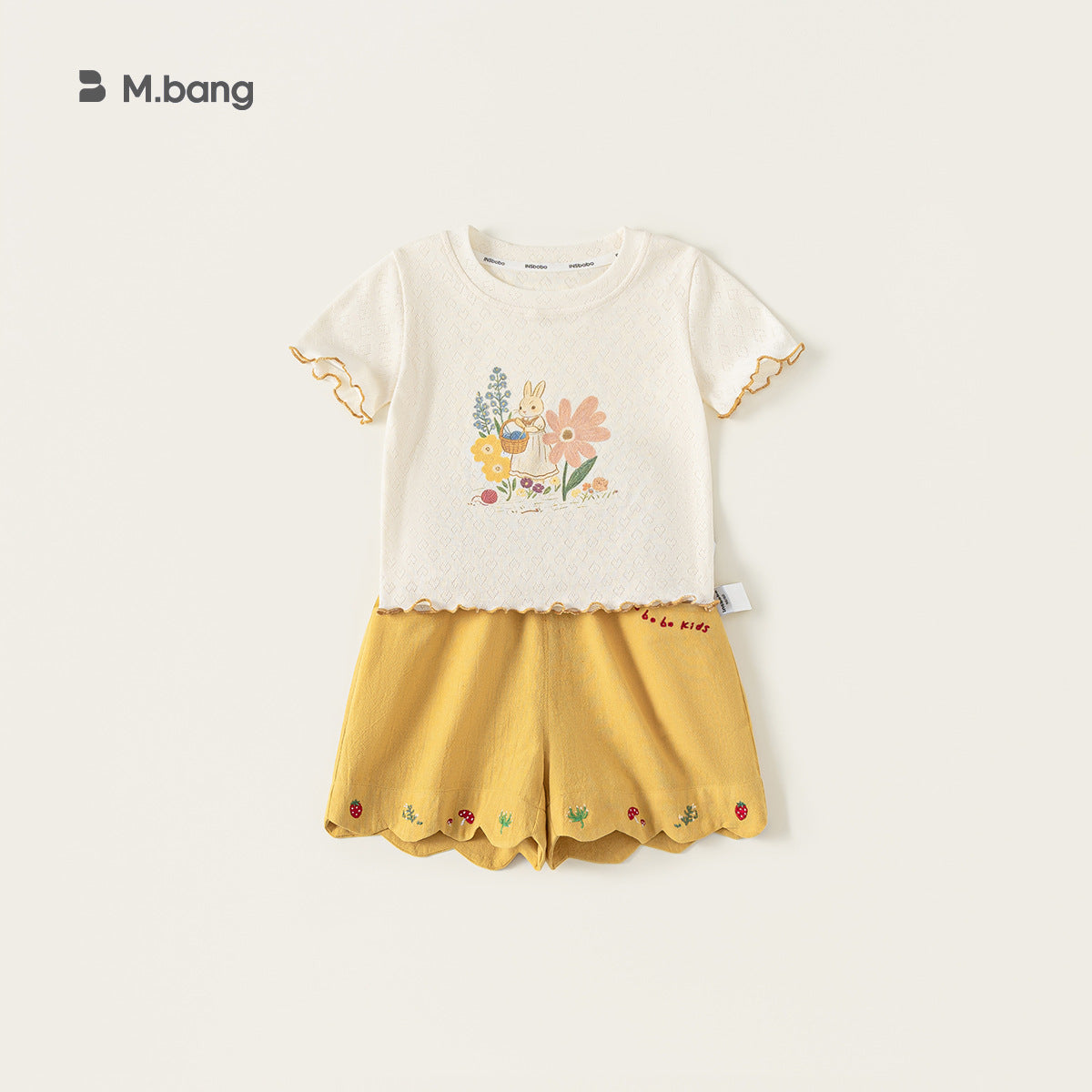 Children's Summer Sweet Wave Edge Short Sleeve Lace Children's Suit