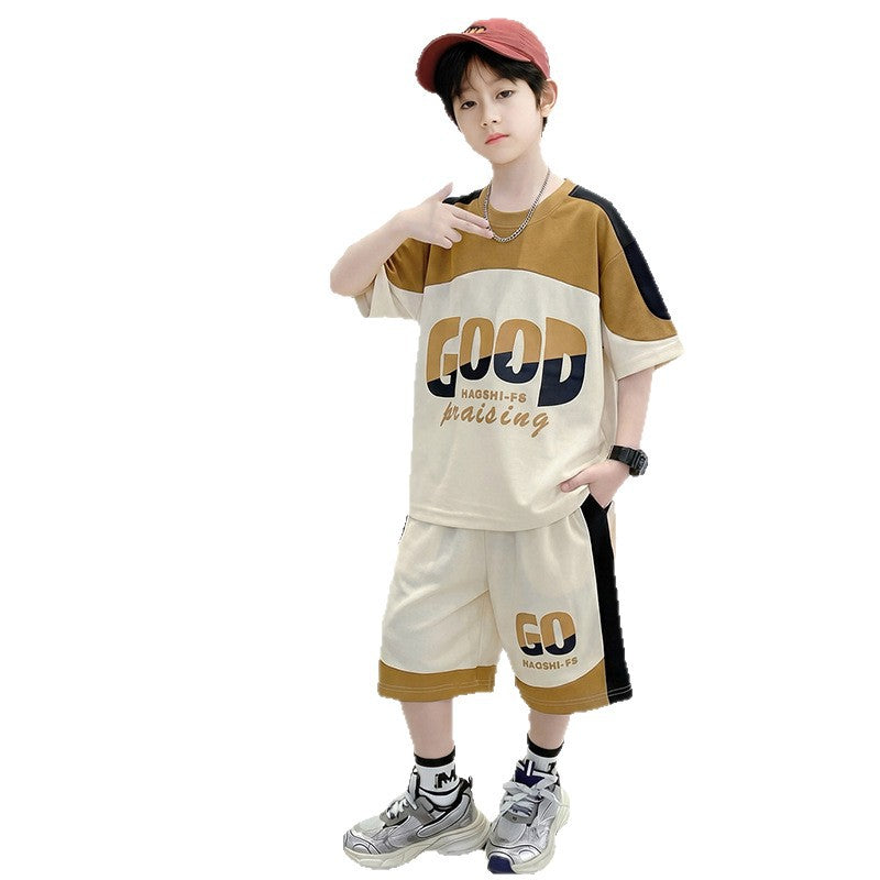 Summer Design Short-sleeved T-shirt Fashionable Printed Loose Sports Children's Suit
