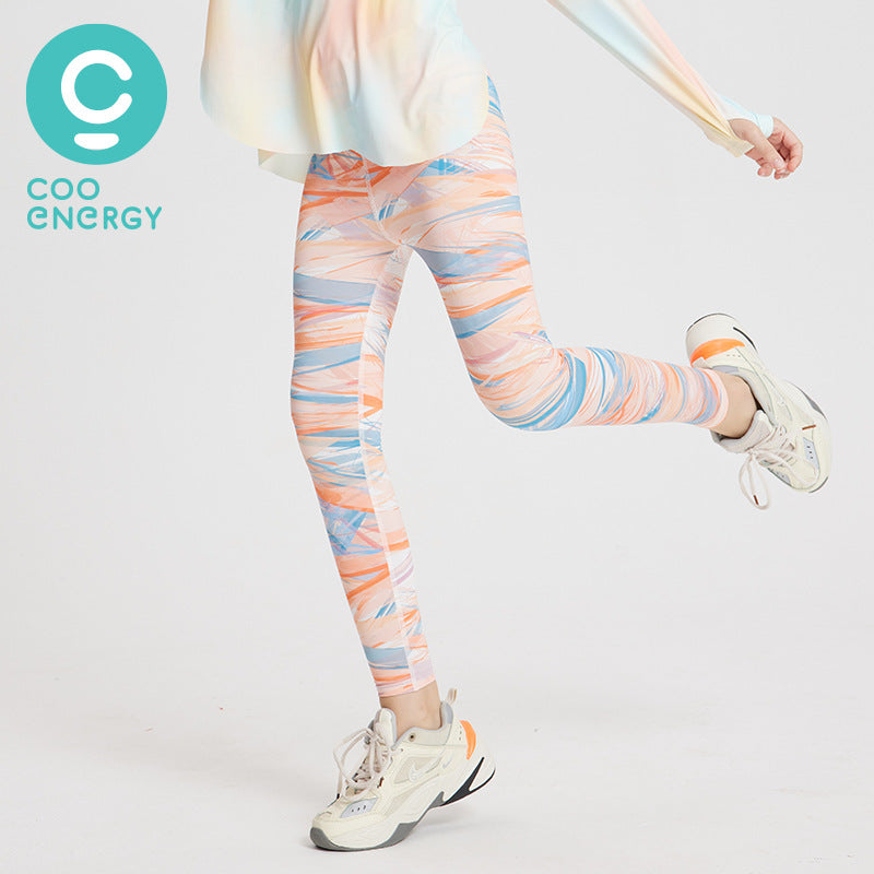 Children's Yoga Summer Casual Morning Running High Elastic Sports Trousers Children's Pants