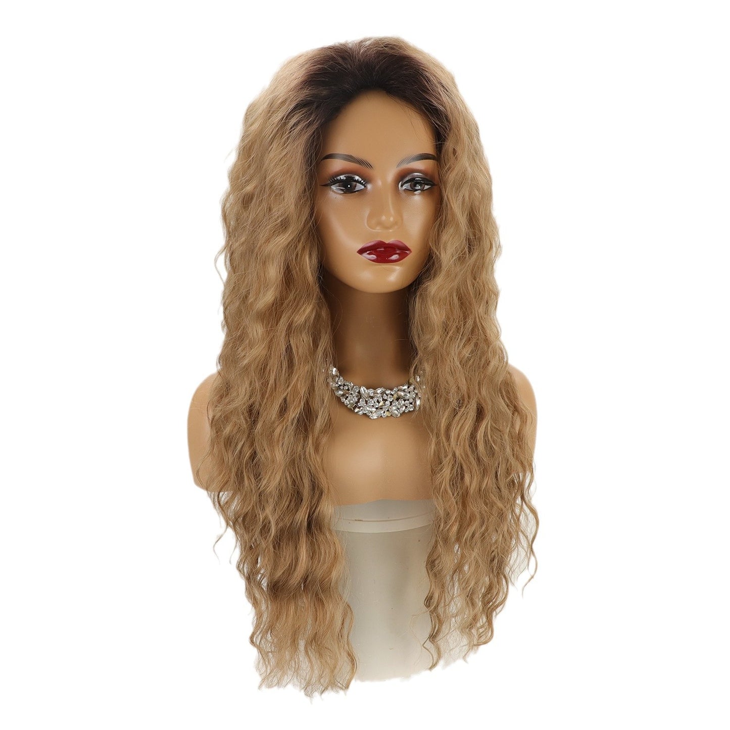 Curly Hair Chemical Fiber African Small Volume Fluffy Lady Wig Long Curls