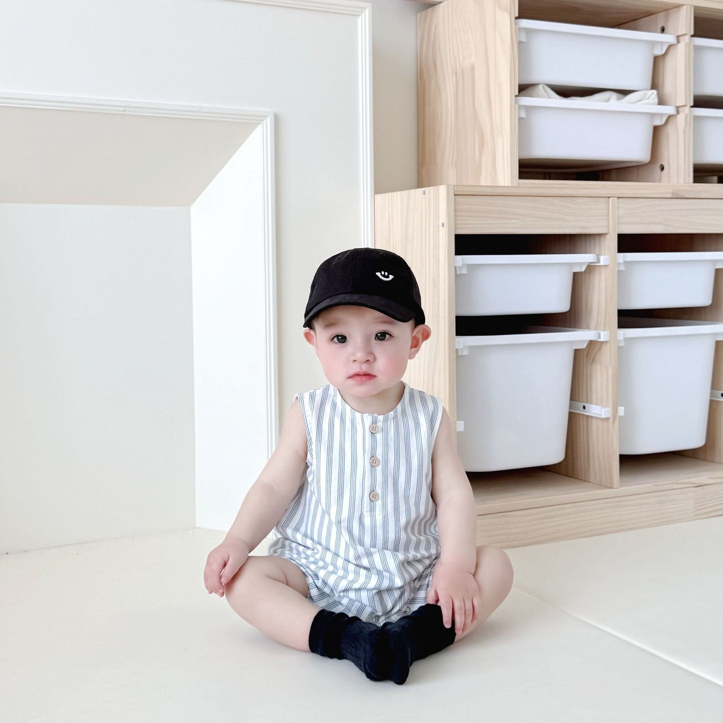 Romper Summer Born Boys Sleeveless Striped Jumpsuit, Climbing Suit