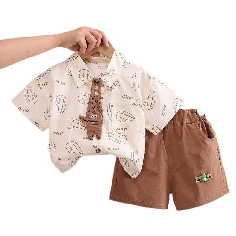 Children's Summer Clothes Blouse Short-sleeved Two-piece Trendy Children's Suit