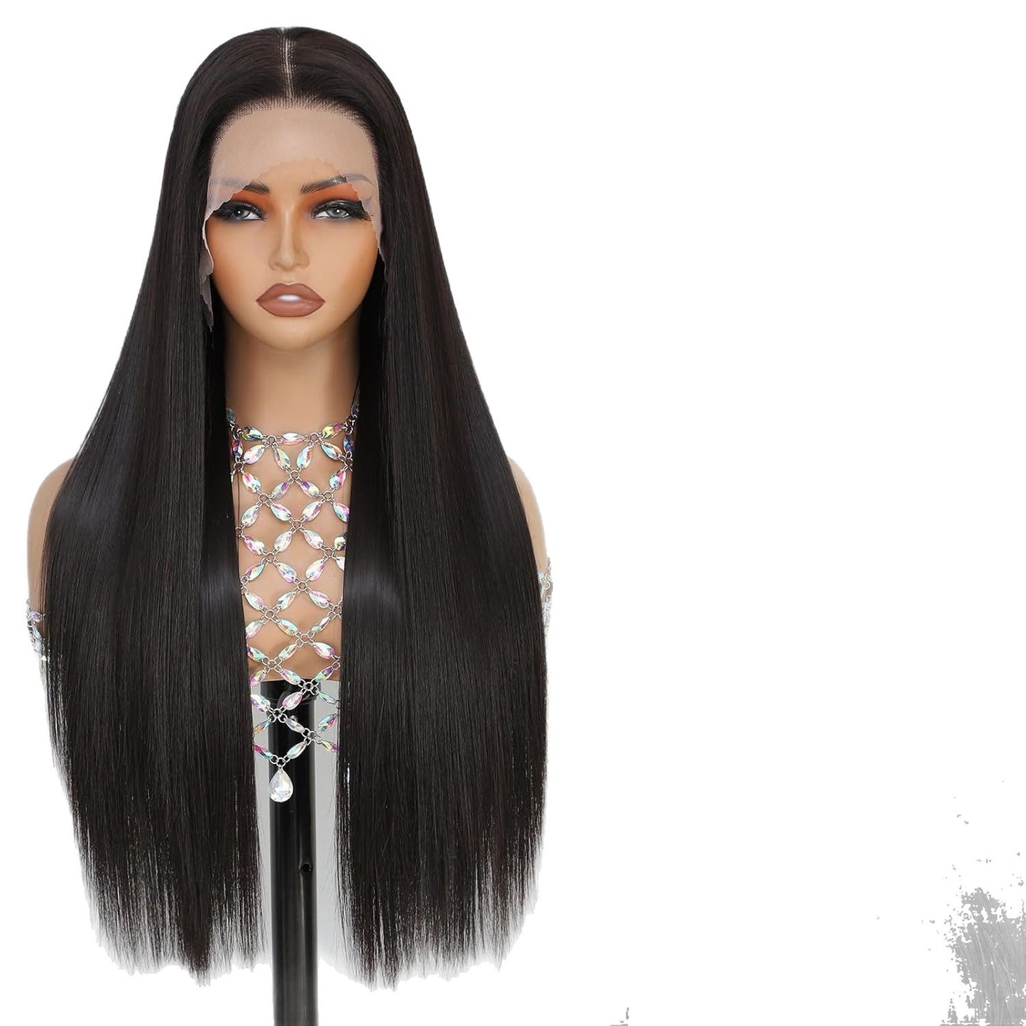 Women's Lace Wine Red Medium Hair Synthetic Long Straight Wig