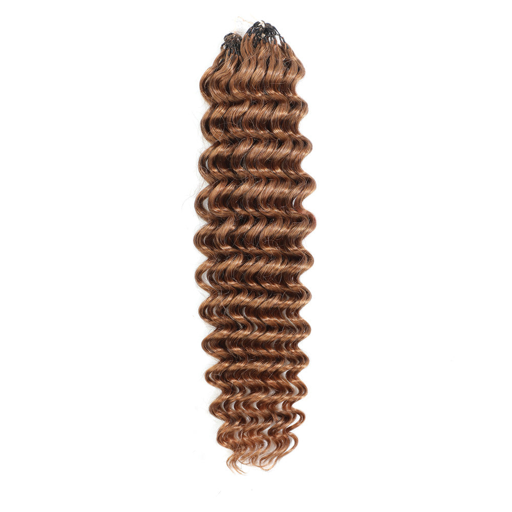 Glamorous Human Crochet Knitting Feather Extension Real Hair Wig