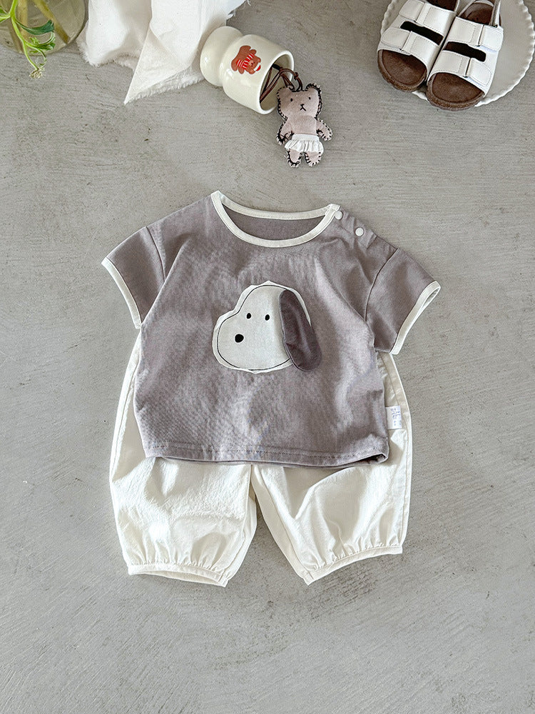 Children's Boy's Short-sleeved Summer Clothes Cartoon Half Sleeve Top Bottoming Shirt Children's T-shirt
