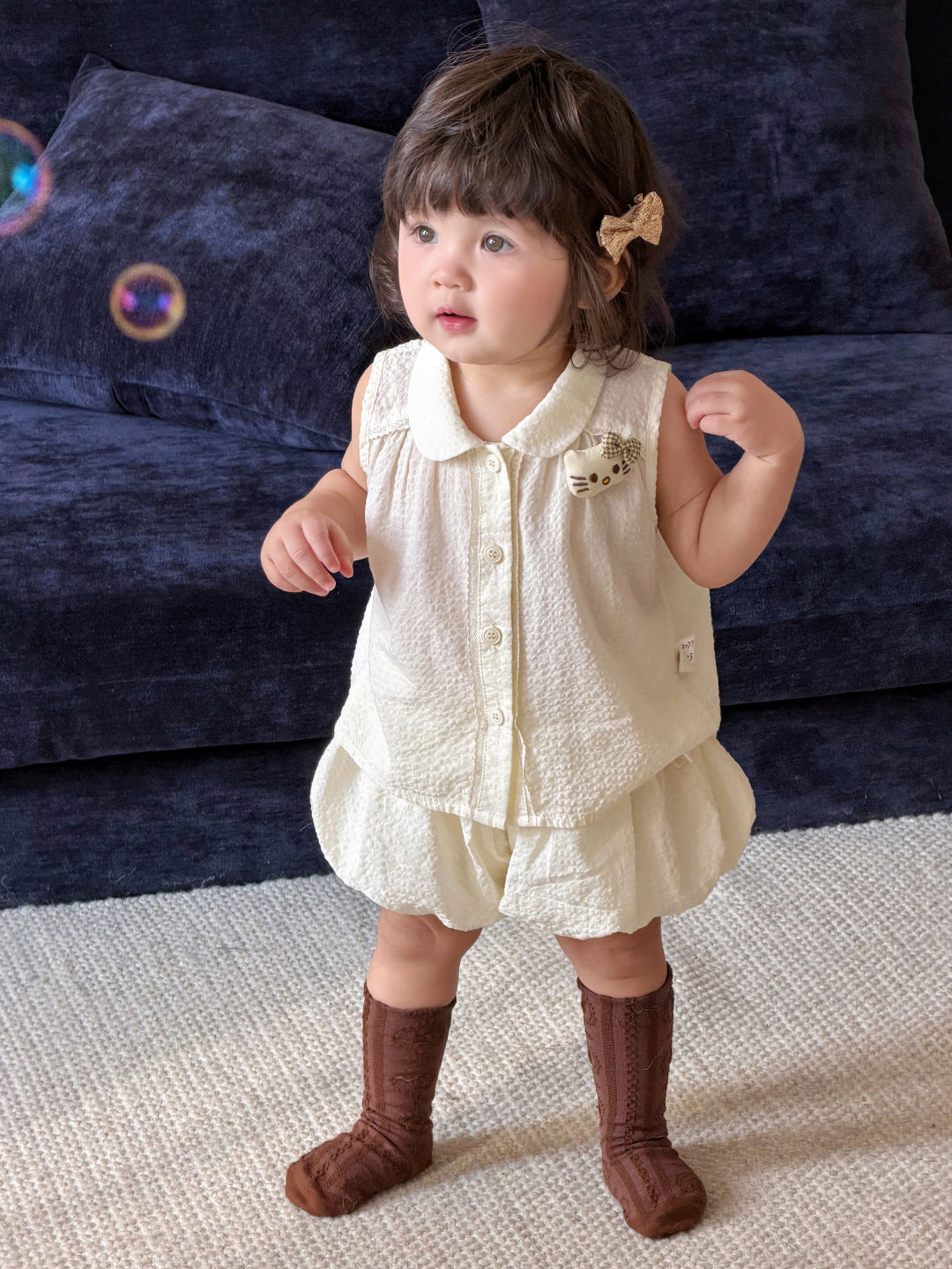 Clothes Sleeveless Shirts Shorts Two-piece Thin Children's Suit