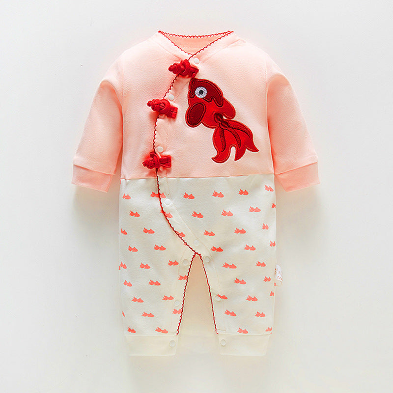 Jumpsuit Autumn Summer Clothes For Babies Chinese Ethnic Style Jumpsuit, Climbing Suit