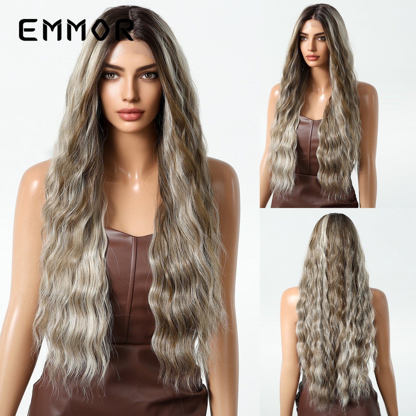 Large Area Lace Medium Wave Curly Wig Long Curls