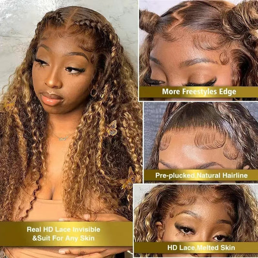 Women's Lace Front Synthetic Wigs Fashion Natural Wig Long Curls