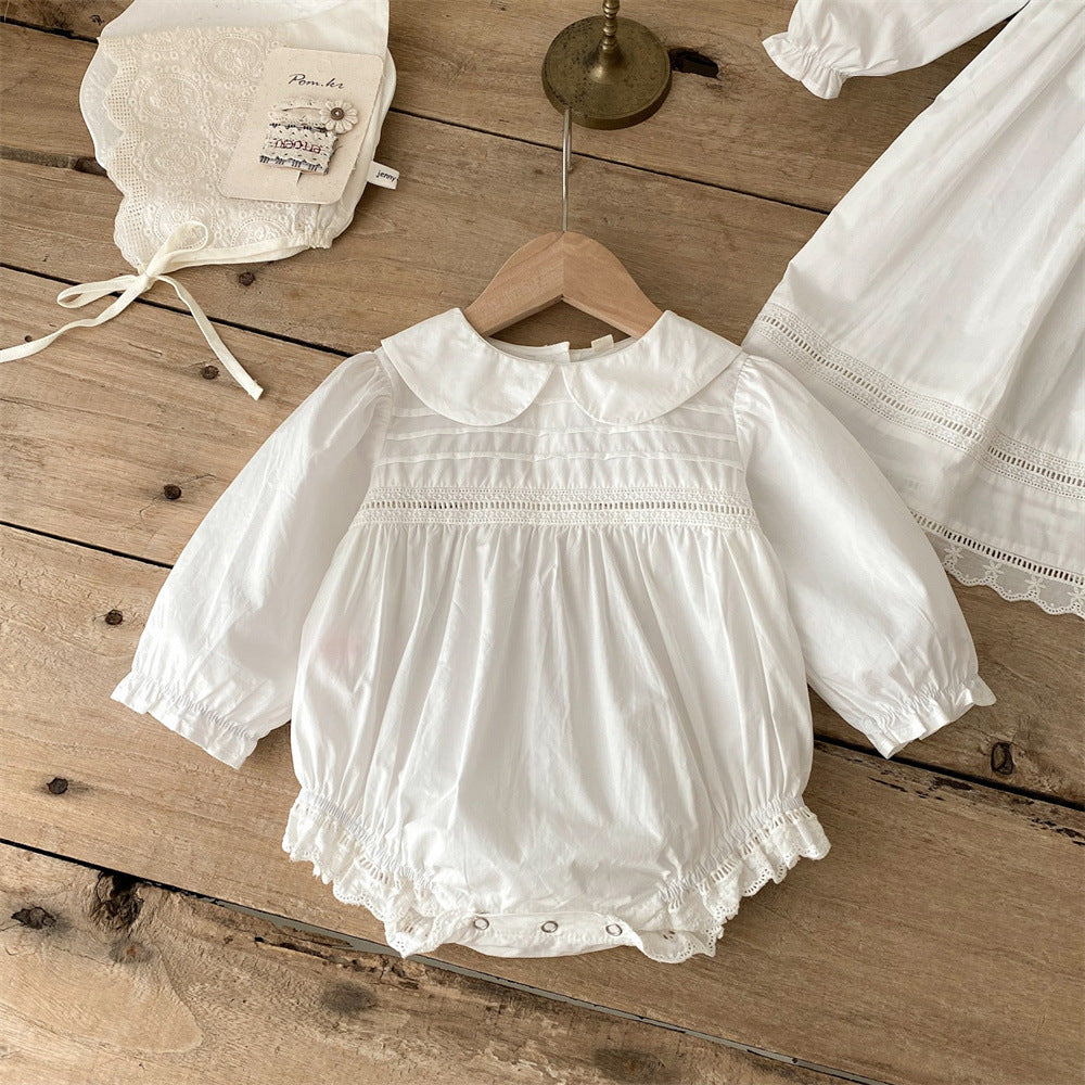 Style Dress Lace Doll Collar White Romper Jumpsuit, Climbing Suit