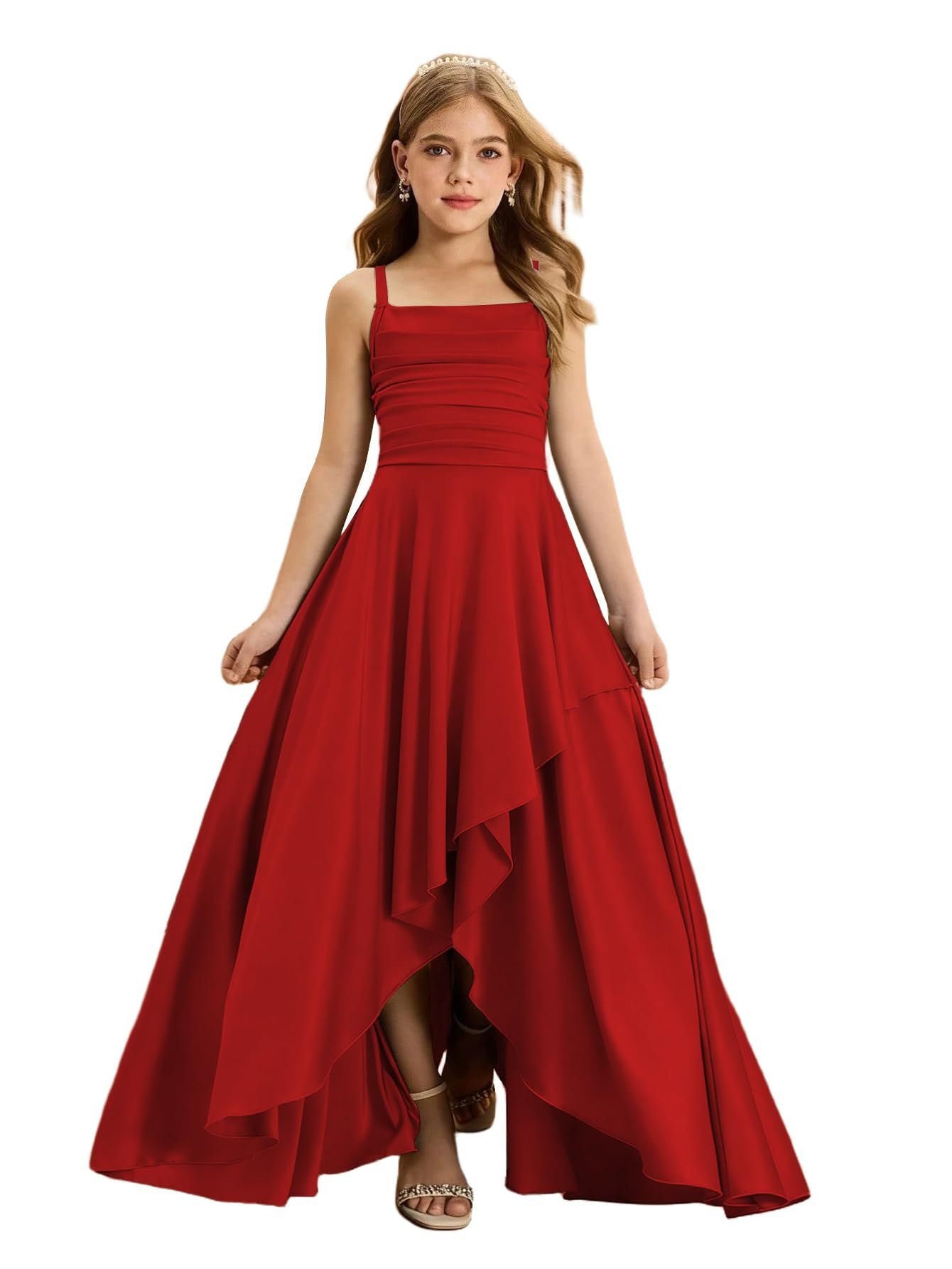 Women's With Pleated Waist Tight Irregular Layered Party Children's Dress