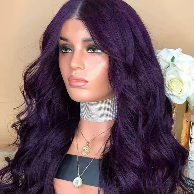 Orange Curly Front Lace Chemical Fiber Fashion Wig Long Curls